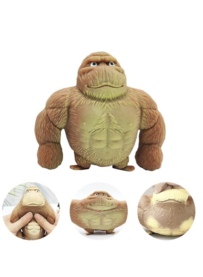 Gorilla Toy, Anti-Stress Monkey Toy, Monkey Kong Stretchable Rubber Monkey, Stretchable Gorilla for Adults, Children and Home School (Multicolor, 6 x 6 cm) - Image 1